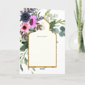 4ページNIKAH WALIMA招待状ピンクフローライスラーム カード (裏面)