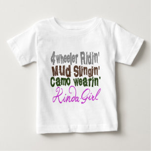 4ホイーラーリジン泥スリングイン迷彩柄ウェアラインキンダガール ベビーTシャツ