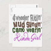 4ホイーラーリジン泥スリングイン迷彩柄ウェアラインキンダガール ポストカード (正面/裏面)