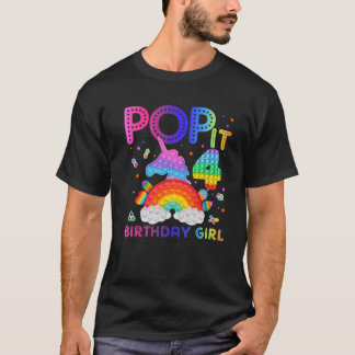 4ポップ・アートの誕生日ガールのための4年老女の子フィジェットT Tシャツ