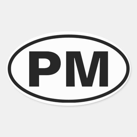 4ポートMorris「PM」 楕円形シール (正面)