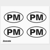 4ポートMorris「PM」 楕円形シール (シート)