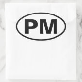 4ポートMorris「PM」 楕円形シール (バッグ)