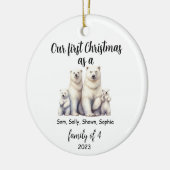4ポーラーベアークリスマスホリデーセラミックの家族 セラミックオーナメント (左)