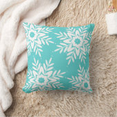4ミントホワイトスノーフレーク クッション (ブランケット)