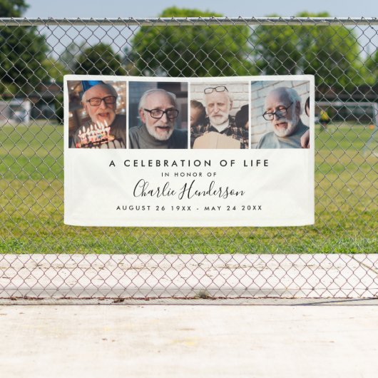 4モダンフォトカスタム文字葬式バナー 横断幕 (インサイチュ)