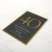 4モダンミニマルエレガント十誕生日 箔招待状 (回転した状態)