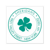 4モダンリーフクローバーファミリー差出人住所 セルフインキングスタンプ (デザイン)