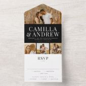 4モダン写真エレガントな結婚式 オールインワン招待状 (内側)