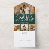 4モダン写真エレガントな結婚式 オールインワン招待状 (内側)