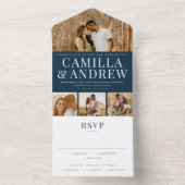 4モダン写真エレガントな結婚式 オールインワン招待状 (内側)