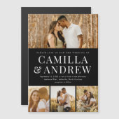 4モダン写真エレガントな結婚式 マグネット招待状 (正面/裏面)