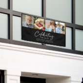 4モダン写真追悼式/葬式バナー 横断幕 (ビルの外側)