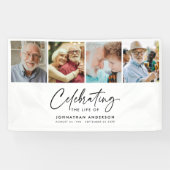 4モダン写真追悼式/葬式バナー 横断幕 (横)