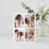 4モダン枚のフォトコ結婚ラージュの金ゴールド保存日 案内ポストカード (スタンド正面)