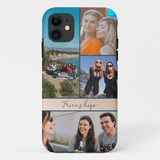 4モダン枚の写真の友だちCollage iPhoneケース Case-Mate iPhoneケース (裏面)