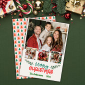 4モダン枚の写真コラージュ可愛いシンプルクリスマス シーズンカード
