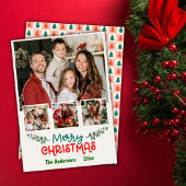 4モダン枚の写真コラージュ可愛いシンプルクリスマス シーズンカード