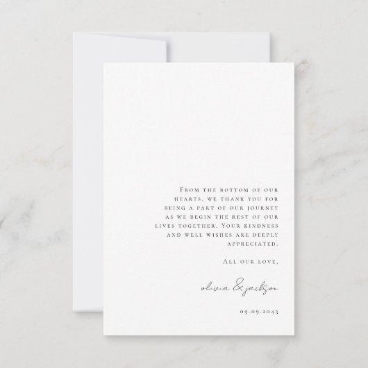 4モダン枚の写結婚真ありがとう サンキューカード (裏面)