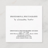 4モダン – 写真コラージュ |写真家プロフェッショナル スクエア名刺 (裏面)