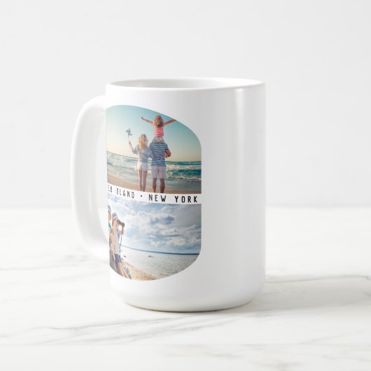 4モダン – 写真コラージュ |家族の休暇の記念品 コーヒーマグカップ (正面左)