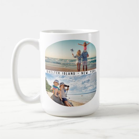 4モダン – 写真コラージュ |家族の休暇の記念品 コーヒーマグカップ (左)