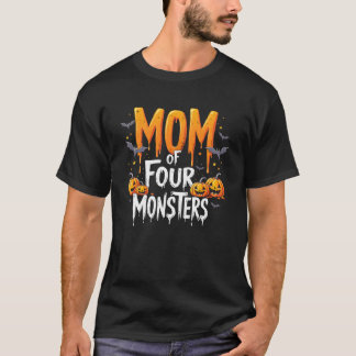 4モンスターズの母ハロウィンアートスワ Tシャツ