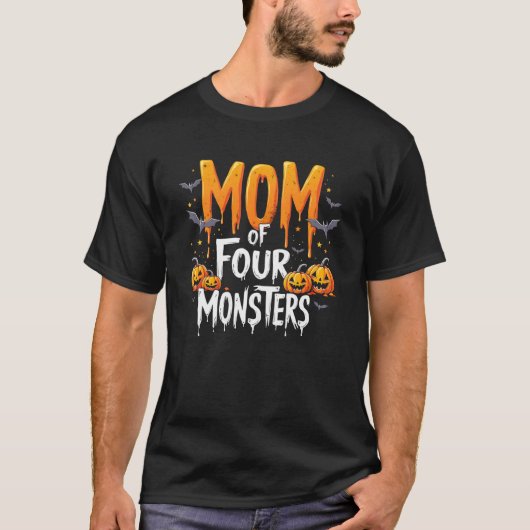 4モンスターズの母ハロウィンアートスワ Tシャツ (正面)