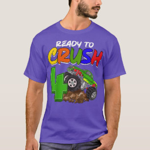 4モンスタートラックTレックスバットを粉砕する準備ができている子供 Tシャツ