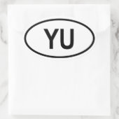 4ユーゴスラビア「YU」 楕円形シール (バッグ)