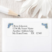 4ライン差出人住所オン白いブルーピーニー結婚ズ ラベル (インサイチュ)