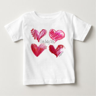 4ラブハートかわいいベビー長袖T両面 ベビーTシャツ