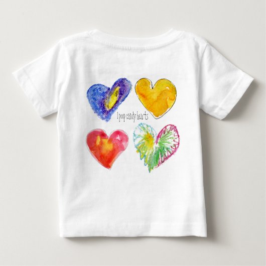 4ラブハートかわいいベビー長袖T両面 ベビーTシャツ (裏面)