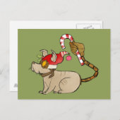 4リトルモンスターズ – テスラホリデーロゴ シーズンポストカード (正面/裏面)