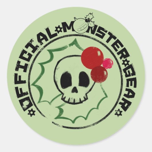 4リトルモンスターズ – ネサホリデーロゴ2 ラウンドシール (正面)