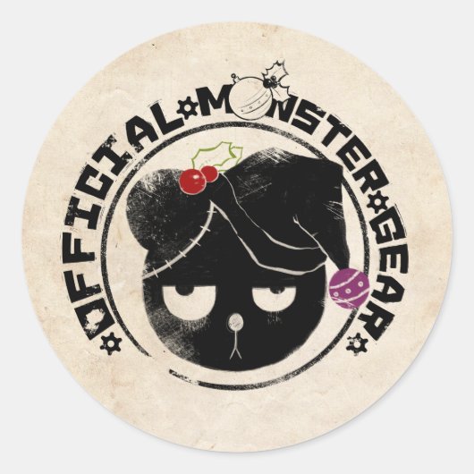 4リトルモンスターズ – マイケル・ホリデー・ロゴ ラウンドシール (正面)