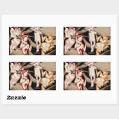 4リトルモンスター – グループ 長方形シール (シート)