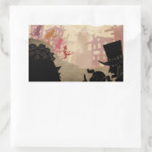 4リトルモンスター – 歩くスルー・タウン 長方形シール (バッグ)