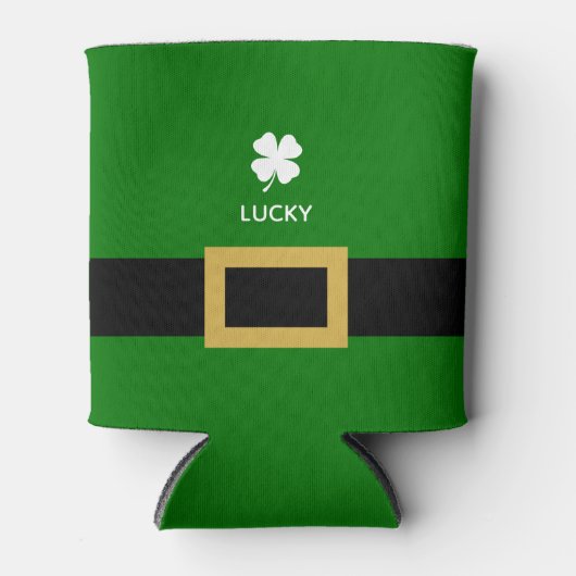 4リーフクローバーおもしろいシェナニガンシャームロック 缶クーラー (正面)