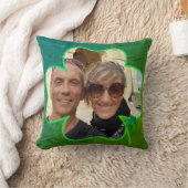 4リーフクローバーフレーム写真(文字付) クッション (ブランケット)