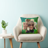 4リーフクローバーフレーム写真(文字付) クッション (椅子)