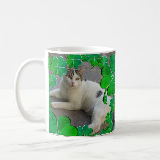 4リーフクローバーフレーム+写真 コーヒーマグカップ (左)