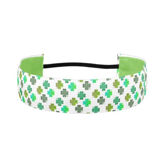 4リーフクローバー模様（白） アスレチックヘッドバンド (正面)