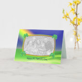 4リーフクローバー聖パトリックの日(写真フレーム) カード (黄色い花)