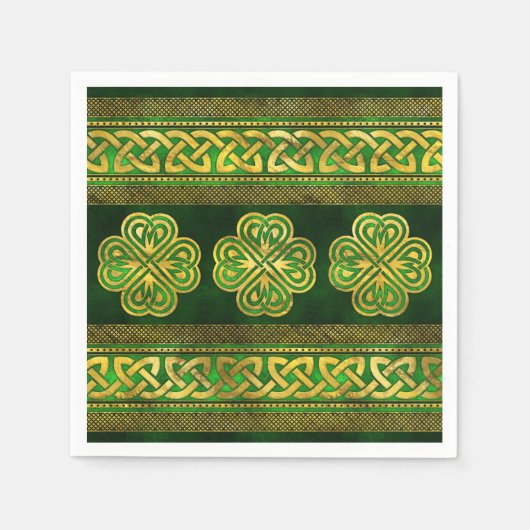 4リーフラッキークローバーシャムロックオーナメント スタンダードカクテルナプキン (正面)