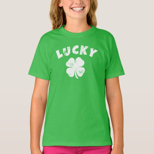 4リーフラッキークローバーセントパトリックの日Tシャツ Tシャツ (正面)