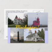 4レイクミシガンライトハウスリートはがき ポストカード (正面/裏面)