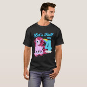 4ローラ転がースケートで滑るローラーガールへ Tシャツ (正面フル)
