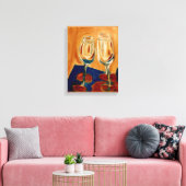 4ワイングラス付きトーストCanvas Print キャンバスプリント (インサイチュ (リビング))