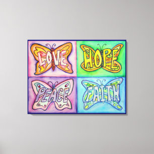 4ワードバタフライウイングキャンバスプリント絵画ズ キャンバスプリント